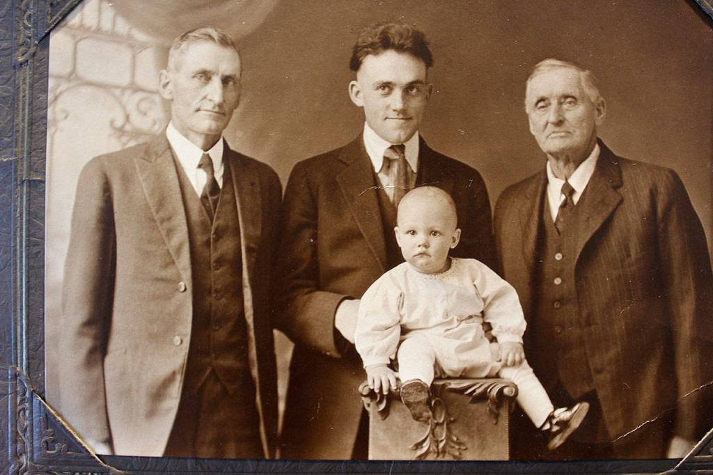 Four generations on the paternal side of Jacqueline Vannices family from her father (the baby) to her great-great grandfather (right.) Photo provided