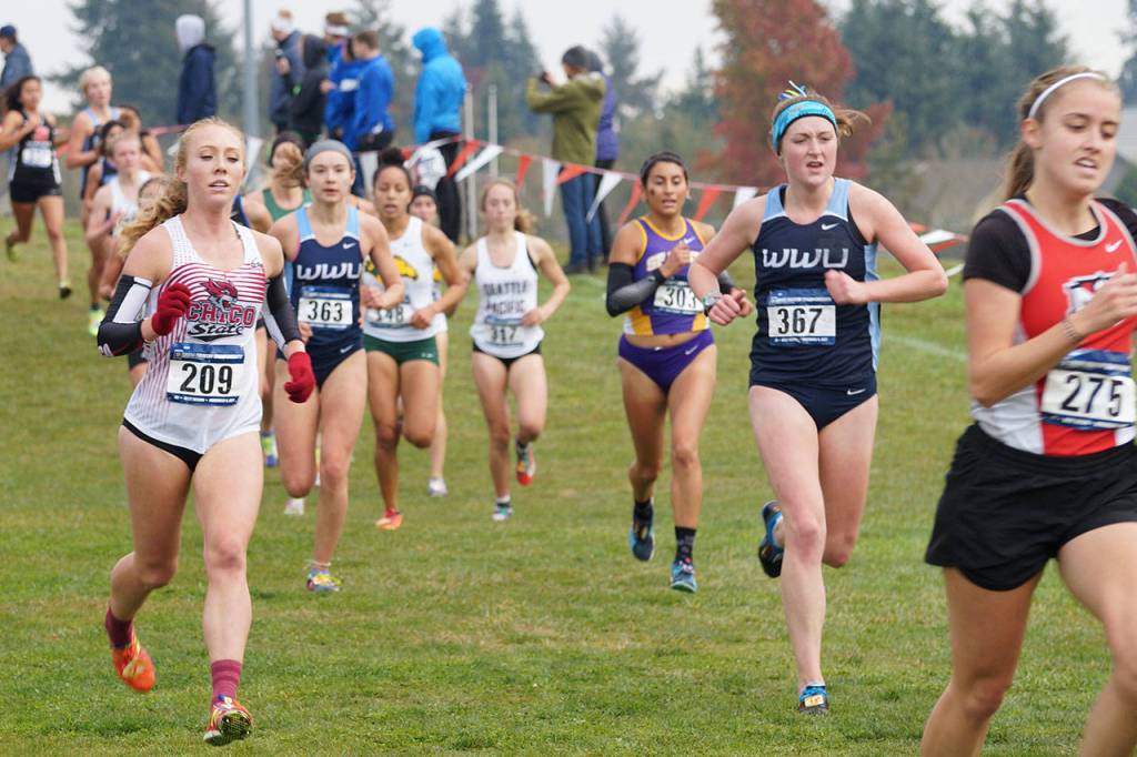Alex Laiblin, second from right, earned all-academic honors for Western Washington University. (Photo courtesy of WWU Athletics)