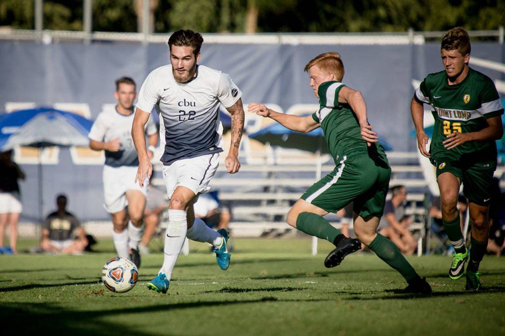 Caley Powers (22) was one of the leading scorers for California Baptist this fall.(Photo courtesy of CBU Athletics)
