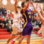 Joey Lippo blocks Concretes James Schoollands shot from behind.(Photo by John Fisken)
