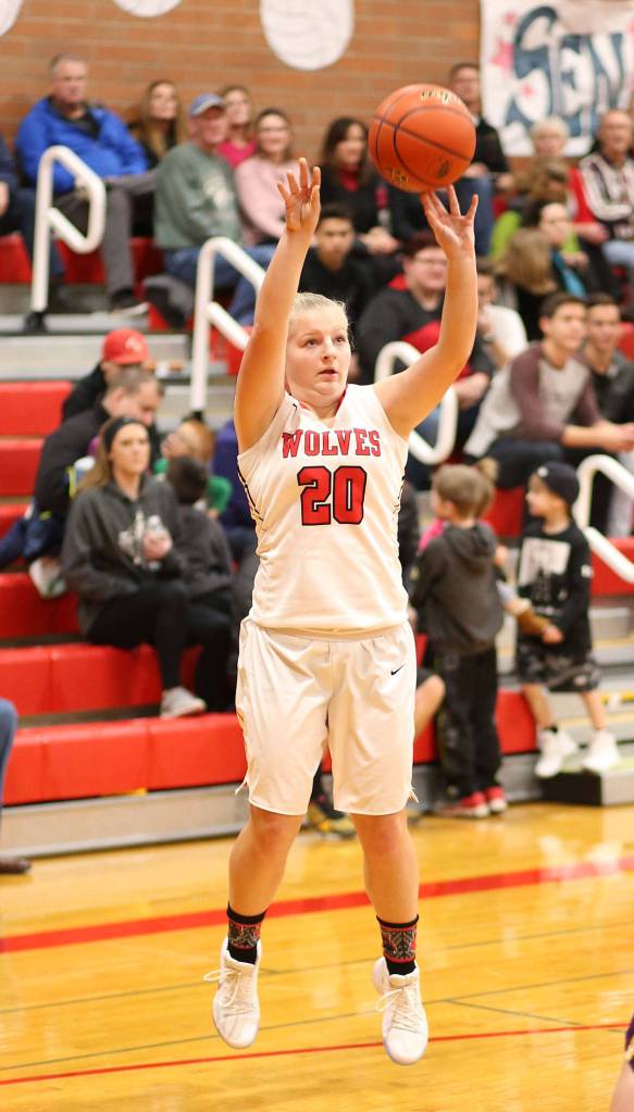Avalon Renninger fires a shot for the Wolves.(Photo by John Fisken)