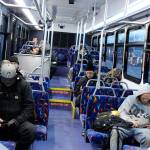 Morning commuters look at a lot of little screens during their southbound trip Tuesday morning. Island Transit announced its resuming Saturday bus service, beginning Jan. 27. Photo by Patricia Guthrie/Whidbey News-Times