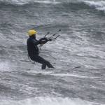 Evan Thompson / The Record  Scott Robbins, a Freeland resident, rides across Useless Bay.