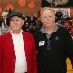 Coach Bob Barker, left, and Jeff Stone are two key parts to Coupevilles district championship team from 1969-70. Stone is tied for the most points in school history and has the school record for most points in a game and a season.(Photo by John Fisken)