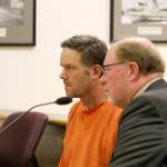 Photo by Jessie Stensland / Whidbey News-Times                                Blake Fountain appears in court last year with attorney Craig Platt. Fountain is accused of starting a fire that burned down two houses on South Whidbey.