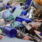 A collection of moon snails, driftwood, colored glass and other flotsam in front of Susan Jensens Cultus Bay home. Photo by Patricia Guthrie/Whidbey News-Times