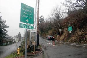 Evan Thompson / The Record  Ferry Dock Roads current pick up and drop-off area is inadequate in the eyes of the Clinton Community Council and officials from the Washington State Department of Transportation.
