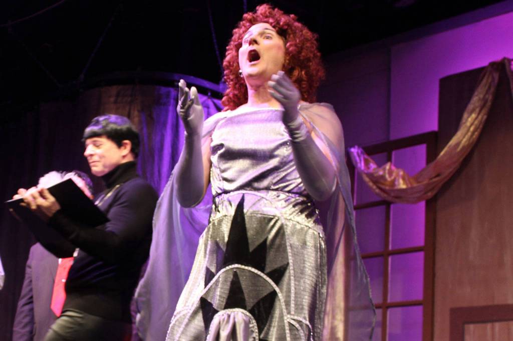 Douglas Langrock (right) is marvelous as director Roger De Bris who never ventures far without Carmen Ghia, played by Jim Reynolds.