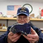 Richard James, treasurer of the the Whidbey Island Gem Club, holds up one of many colorful rocks to be on display or for sale at this weekends 53rd Annual Sweetheart of Gems Show at Oak Harbor Senior Center. Photos by Patricia Guthrie/Whidbey News-Times