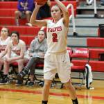 Scout Smith launches a shot for Coupeville in Saturdays district tournament game.(Photo by John Fisken)