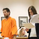 Photo by Jessie Stensland/Whidbey News-Times                                John Bagley makes his preliminary appearance in Island County Superior Court Monday. Hes accused of pawning a telescope stolen from a robotics club.