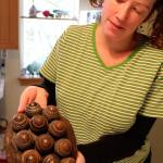 Althea Holden created this turtle shell from ball bearings and a pie tin for the upcoming annual recycled art show. Photos by Patricia Guthrie/Whidbey News-Times