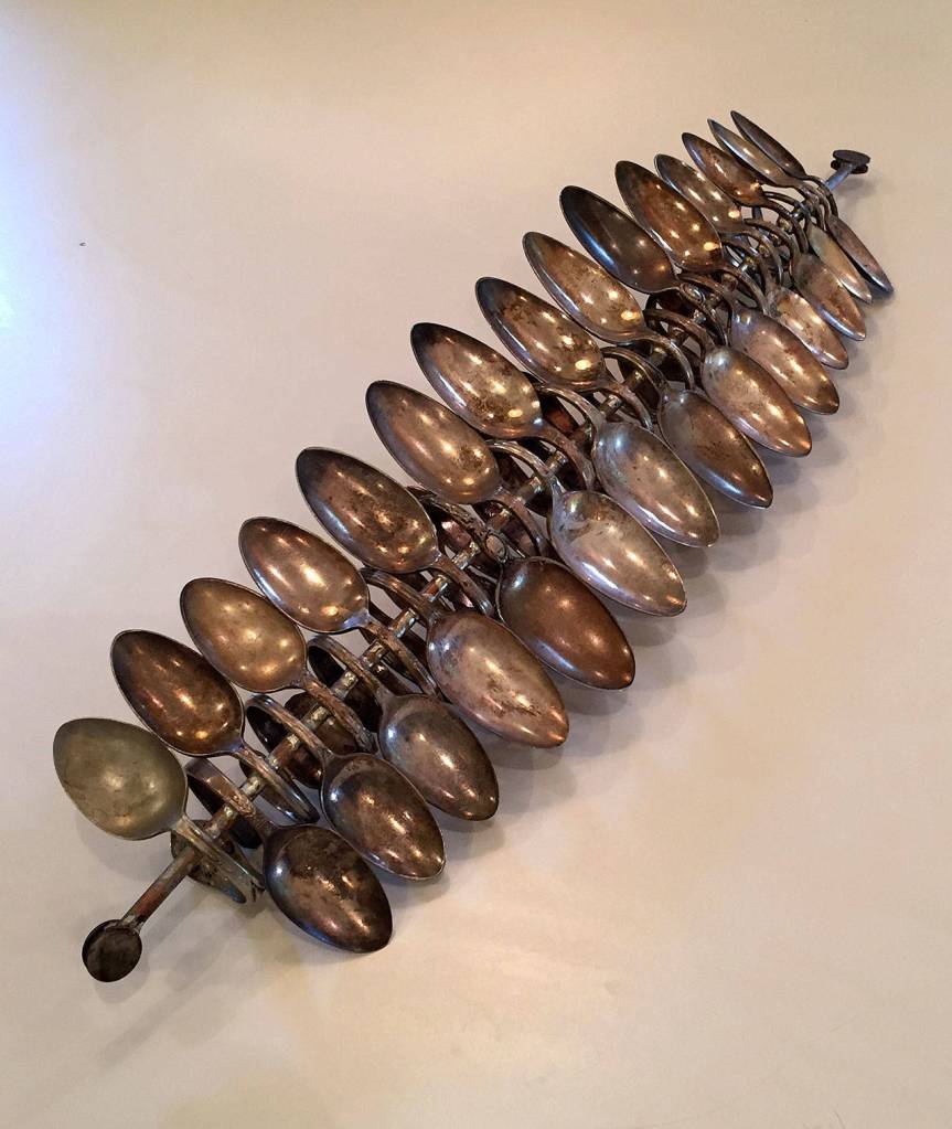 Katrina Hudes creations from spoons, called Provision will be part of the Creative Recycled Art Project show at WICA the next two weekends.