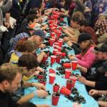 In the Coupeville Rec Hall Saturday, feisty competitors chow down three cups of steamed mussels in pursuit of the coveted Mussel Eating Champ title.