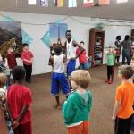 A different of sizes becomes apparent as Dance of Hope performers from Uganda visit Wellington Day School on South Whidbey. Photo provided