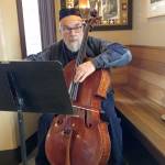 Photo by Drew Kampion                                Buell Neidlinger played the cello on Whidbey Island in recent years, but he was world famous for his bass playing. He passed away March 16.