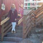 Vickie Chambers walks down the newly renovated and opened public beach access near the Coupeville Wharf. Photo by Megan Hansen/Whidbey News Group