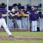 Thomas Anderson slugs one of Oak Harbors 10 hits Friday against Marysville-Pilchuck. (Photo by John Fisken)