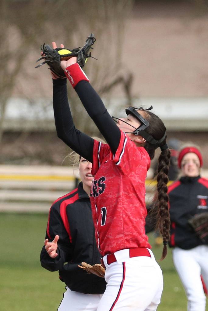 Coupeville second baseman Scout Smith makes a play for the Wolves.(Photo by John Fisken)