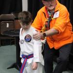 JR Russell works with Ethan Tang on stage positioning during a Saturday mentoring session with participants of Whidbey Has Talent. Photos by Patricia Guthrie/Whidbey News Group
