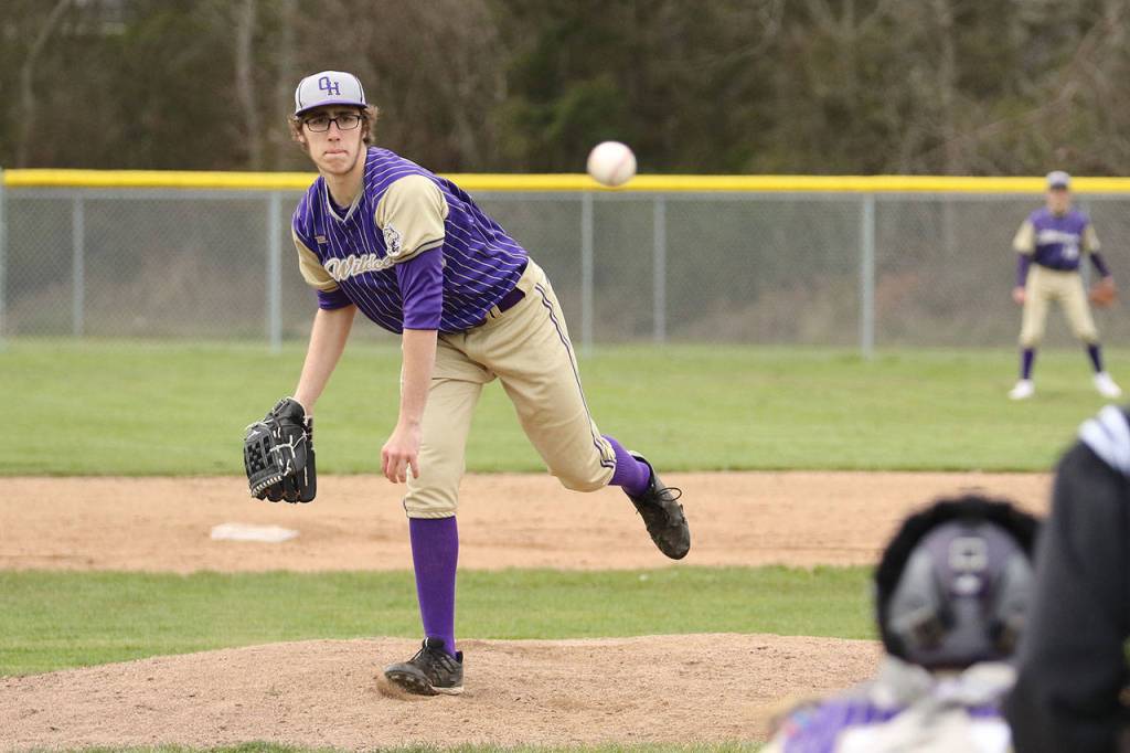 Ethan Pace, who pitched four innings of one-hit ball, toss a pitch against Arlington Tuesday.(Photo by John Fisken)