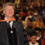 Fiule photo/Whidbey News-Times                                <em>Superintendent Jim Shank attends one of the handful of senior graduations he witnessed during his tenure with Coupeville Schools. Shank, who is leaving this summer, cites the 2017 total graduation rate as a great success during his time.</em>