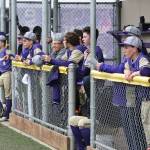 Several members of the Oak Harbor baseball team don rally caps as the Wildcats fight to come back in Wednesdays game against Stanwood. (Photo by John Fisken)