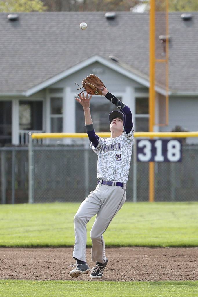 Joe Dixon settles under a pop-up in the Getchell game.(Photo by John Fisken)