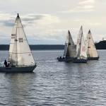 Boats compete in the first race of the spring series Thursday. (Photo by Avis Berney)