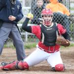 Coupeville catcher Sarah Wright fires the ball back to the pitcher Friday.(Photo by John Fisken)