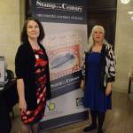 Kellen Diamanti (left) and Deborah Fisher were part of history May 1 at the Smithsonian National Postal Museum where they were featured speakers and signed their book, Stamp of the Century. Photo provided by Michael Hotovy/USPS