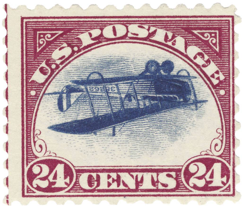 Inverted Jenny stamp provided by Ken Daugherty                                Image of stamp, courtesy of Ken Daugherty