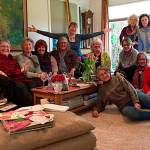 Whidbey Island Sketchers pose for a group photo at a members home in February. Photo provided