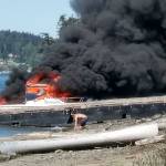 Man injured in boat fire at Cornet Bay Marina; two docks destroyed