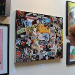 Marian Myszkowski, program and fund director of Goosefoot, looks over some of the pieces hanging on both floors of the Hub gallery in the Bayview Cash Store. The show is up until June 11.                                Photos by Patricia Guthrie/Whidbey News Group