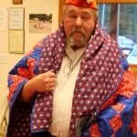 Tom Keltner got chocked up when presented with a quilt with the word Believe sewn in.