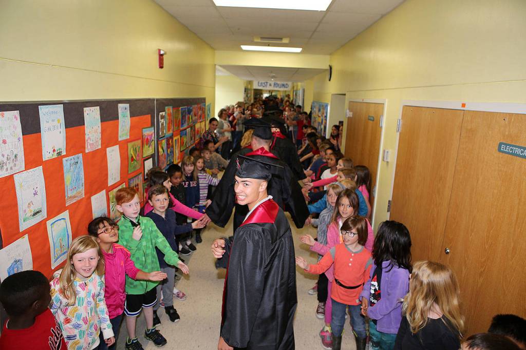 Coupeville High School seniors celebrate at the annual end-of-year parade