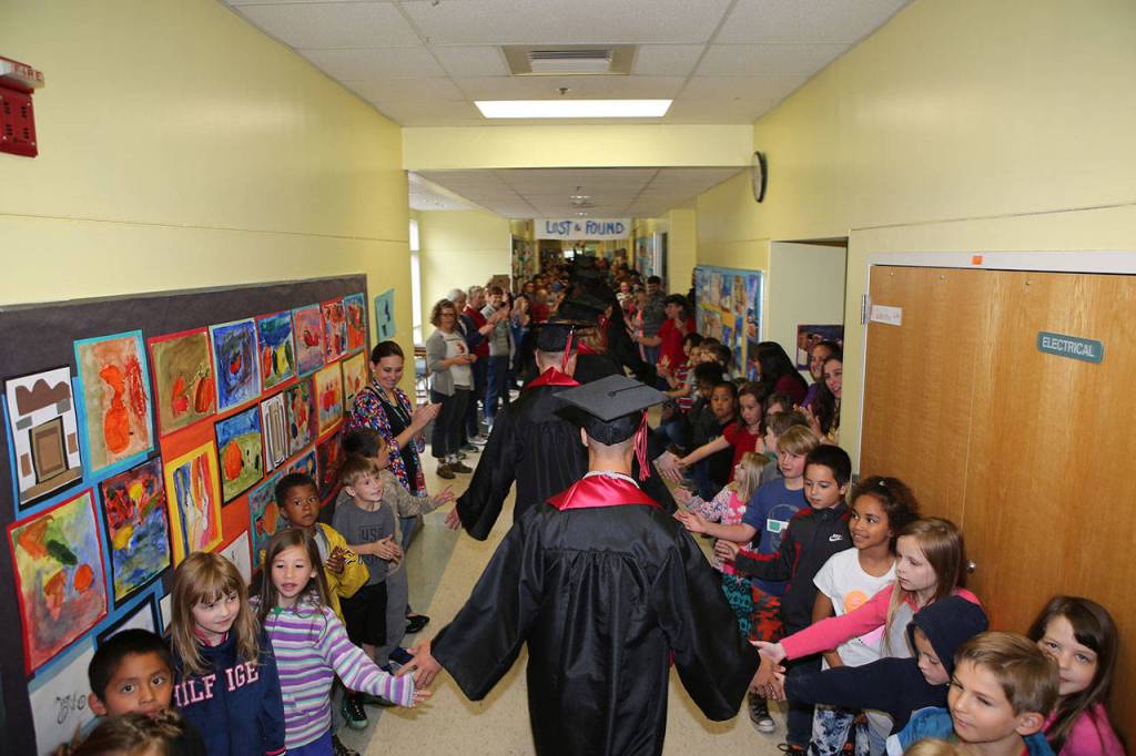 Coupeville High School seniors celebrate at the annual end-of-year parade