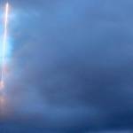 Photo provided.                                A weather camera captures what looks like a missile being launched from Whidbey.