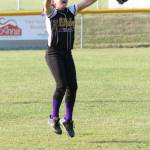 Above, Joelle Hasler celebrates an inning-ending strkeout for North Whidbey. In the series of photos below, Mia Regan reacts to each strike in the top of the sixth inning as North Whidbey closes in on the victory.(Photo by Jim Waller/Whidbey News-Times)