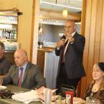 Photo by Patricia Guthrie/Whidbey News Group                                Sheriff candidates Rick Felici (second from left) and Lane Campbell (standing) addressed questions Friday at forum attended by 45 people.                                Island County Sheriff candidates Rick Felici (second from left) and Lane Campbell (standing) addressed questions at a Friday forum attended by 45 people. Reece Rose (right) of the Old Goats-Fully Informed Voters group helped moderate the luncheon discussion at the Holmes Harbor Rod & Gun Club. Photo by Patricia Guthrie/Whidbey News Group