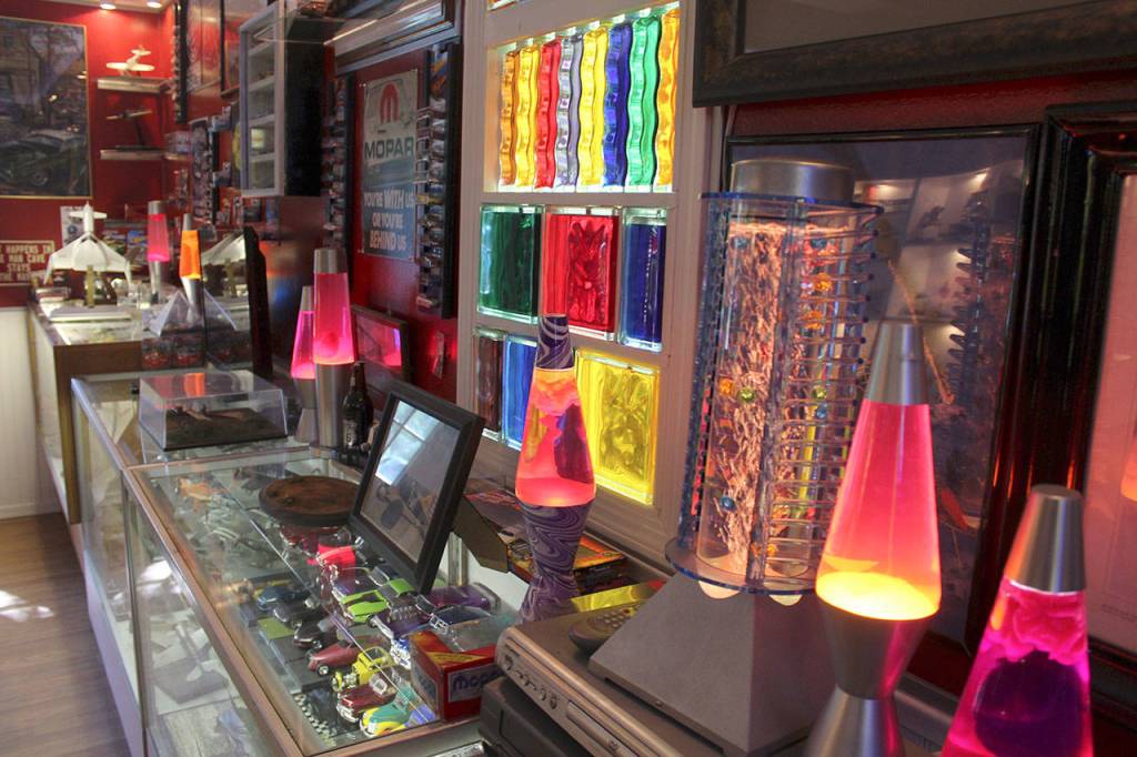 Lava lamps, old toys and a lifetime of put-together model cars, airplanes and other kits fill Fred Benninghoffs garage getaway aka his Man Cave.