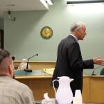 Photo by Jessie Stensland / Whidbey News-Times                                Attorney Charles Hamilton speaks to the jury as his client, Jeromy Ladwig, looks on. Ladwig was convicted of vehicular homicide.