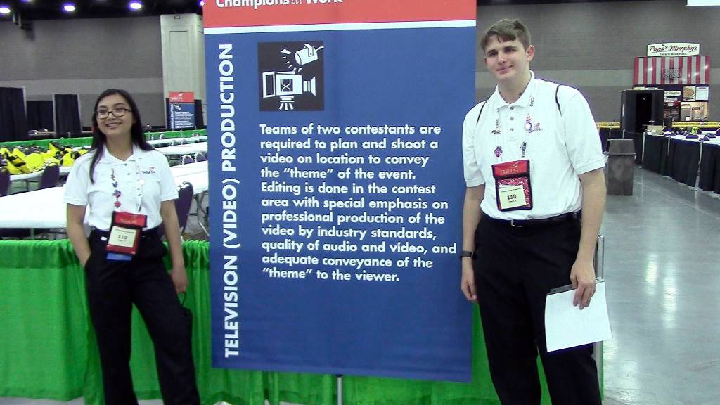 Oak Harbor High School students Tia Fernandez and Skyler George finished in the Top Ten video production teams nationally at the recent SkillsUSA competition in Louisville, KY.