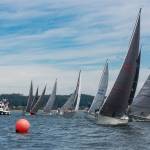 The San Juan 24s, shown here competing in last years regatta, return to Oak Harbor this weekend for the North American Championships. (Photo by Ryan Nowicki)