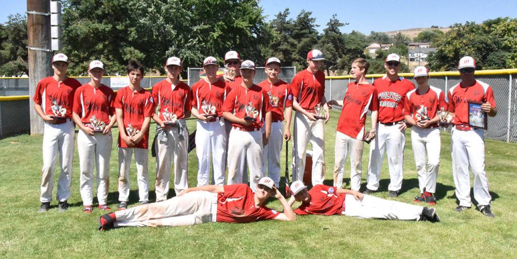 The Wolves display their second-place trophies.(Photo by Karen Carlson)