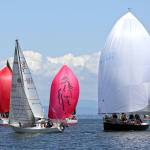 Renaissance (163), skippered by Dave Steckman, crosses the fleet during Race Week. (Photo by Jan Anderson/Jans Marine Photography)
