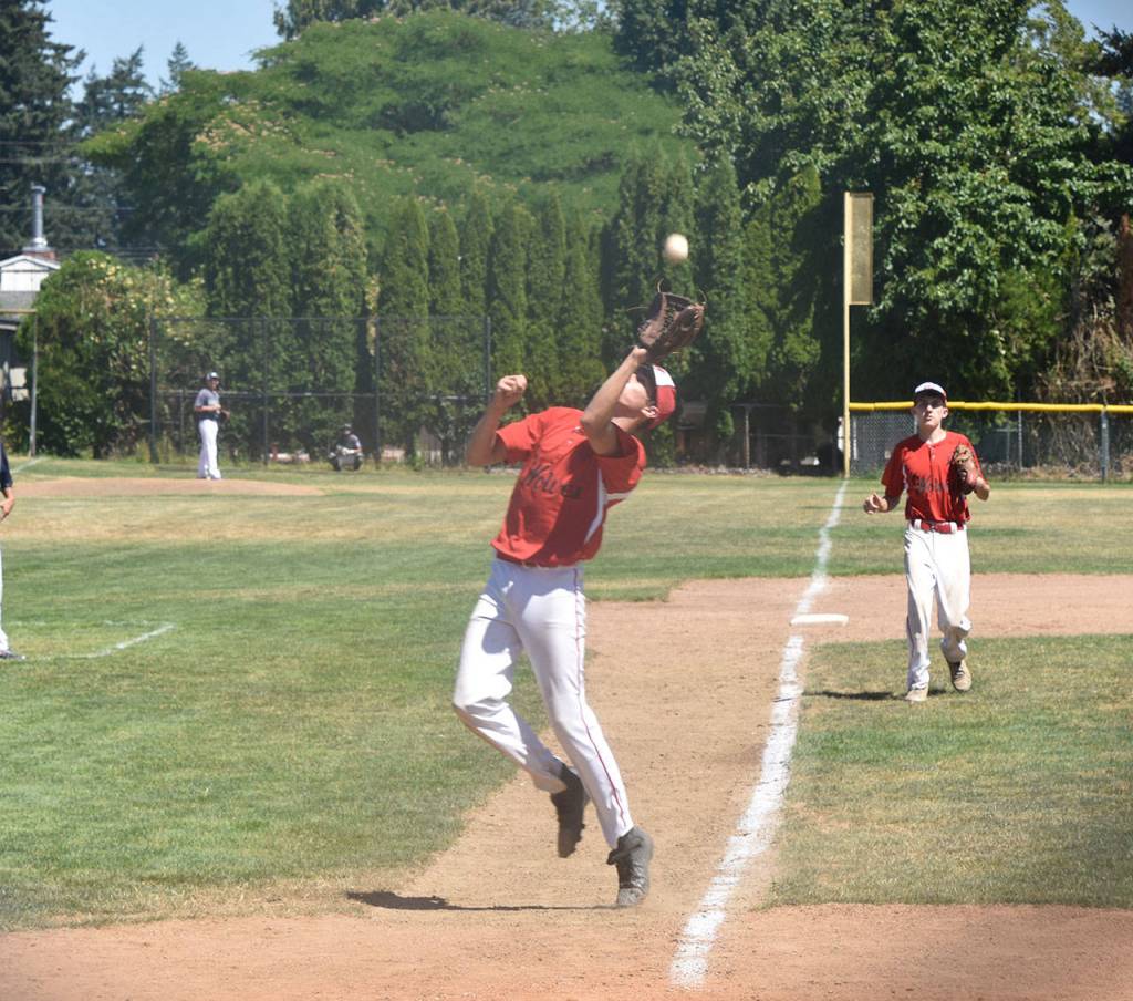Cody Roberts runs down a pop-up.(Photo by Karen Carlson)