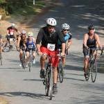 Competitors start the bike ride heading up hill in Saturdays Whidbey Island Triathlon. (Photos by Jim Waller/Whidbey News Group)