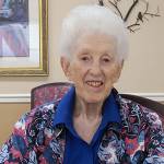 Photo by Maria Matson / Whidbey News Group                                Peggie Suess will be celebrating her 100th birthday on Aug. 22. She sits here at Summer Hill Senior Living, ready for the days Bingo game.